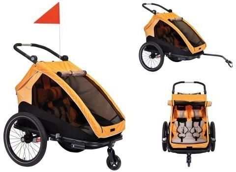 Przyczepka rowerowa dzieci XLC DUO S BS C10 2w1 w&oacute;zek amortyzacja eBox-CN-404459 фото