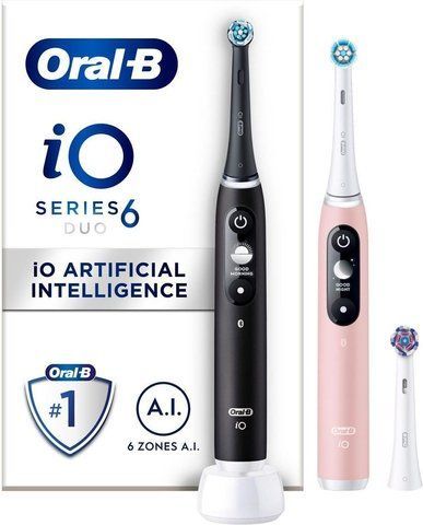 Електрична зубна щітка Oral-B iO6 Duo Pack Black Lava And Pink Sand eBox-CN-114538 фото