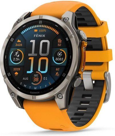 Fenix 8 47 mm AMOLED Sapphire Tytanowy z pomarańczowo-grafitowym paskiem eBox-CN-307020 фото