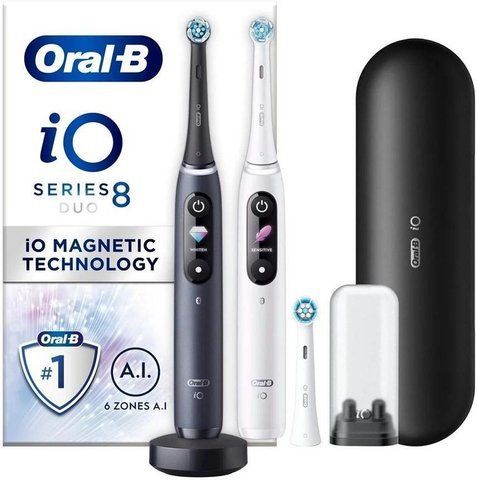 Електрична зубна щітка Oral-B iO8 Duo White Alabaster / Black Onyx eBox-CN-114549 фото
