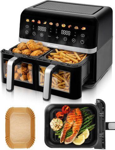 Безжирова фритюрниця 10L Air Fryer Dwukomorowa Duża 2800W eBox-CN-104675 фото