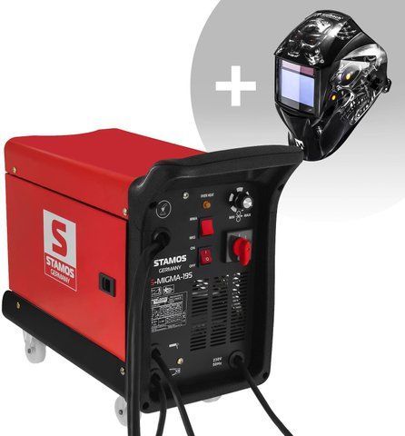 Stamos 195 A 230 V przenośna ПЛЮС maska Metalator Expert S-MIGMA-195 2206+2989 eBox-CN-216543 фото