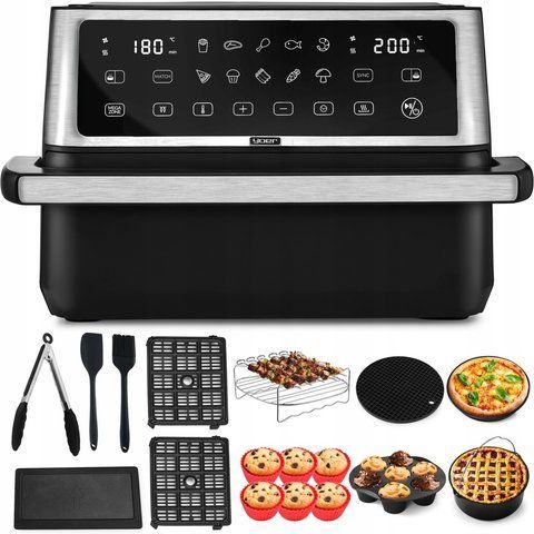 Фритюрниця знежирена 11л Air Fryer Yoer 2800W 12 програм 23 елементи E-ALL-14569 фото