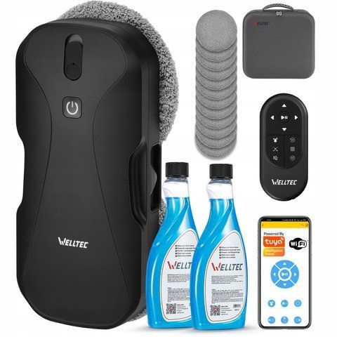 WELLTEC RX11 PRO - РОБОТ ДЛЯ МИТТЯ ВІКОН | 4000Па | WiFi | ПУЛЬТ ДИСТАНЦІЙНОГО КЕРУВАННЯ + АКСЕСУАРИ E-ALL-20086 фото