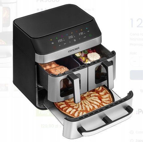 Фритюрниця знежирена Air Fryer 18,5 л Pizza Trio Concept FR9000 2700 Вт E-ALL-14575 фото