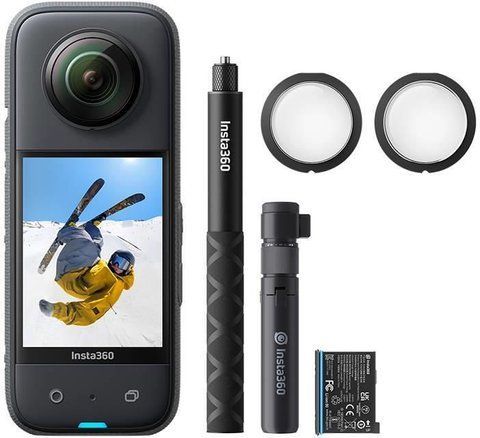 INSTA360 X3 CREATOR KIT - Камера 360 STOPNI + DODATKOWY Акумулятор BULLET TIME BUNDLE OSŁONY OBIEKTYWU eBox-CN-124394 фото