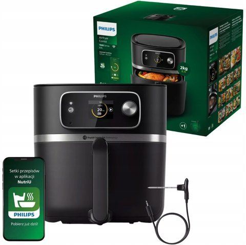 ФРИТЮРНИЦЯ ЗНЕЖИРЕНА AIRFYRER PHILIPS 2200W УПРАВЛІННЯ WIFI КОШИК 8,3Л E-ALL-14580 фото