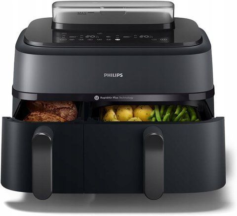 ФРИТЮРНИЦЯ БЕЗ ОЛІЇ PHILIPS AIRFRYER OVI DUAL NA352/00 2750W 9L E-ALL-14581 фото