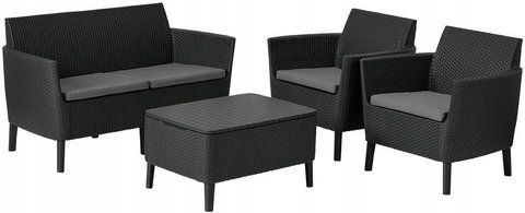 Zestaw 4-osobowy ogrodowy kawowy Salemo grafitowy eBox-CN-295793 фото